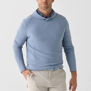 Greyson Traverse Waffle Knit Bonneville Blue Hoodie S NEW Lightweight Stretch